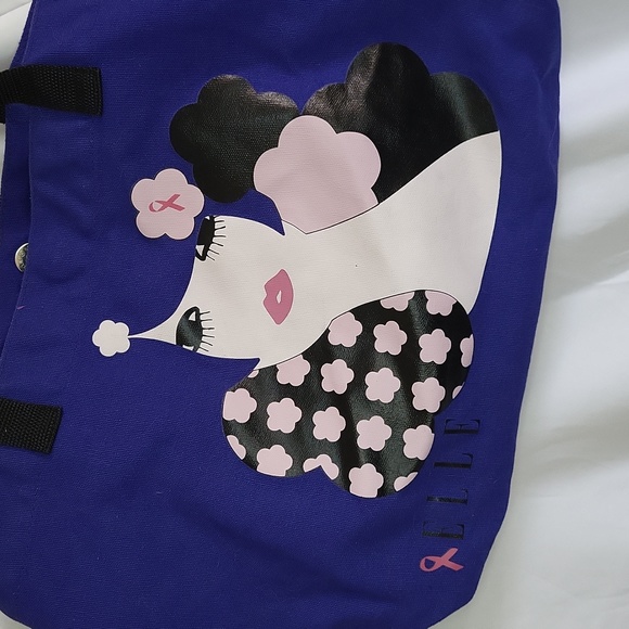 Elle Magazine Tote Bag Breast Cancer Awareness snap closure 2010s Collectable - Picture 3 of 13